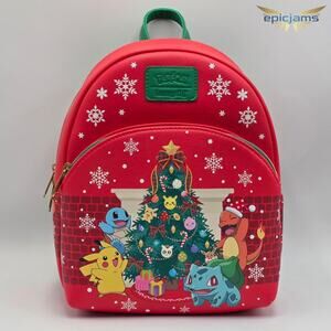 Loungefly Pokémon Christmas Tree Backpack Pikachu Squirtle Charmander Bulbasaur